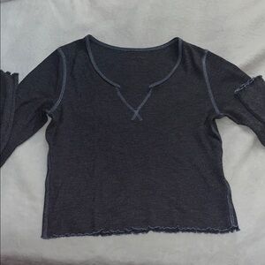 American Eagle Outfitters Dark Gray Long Sleeve Top